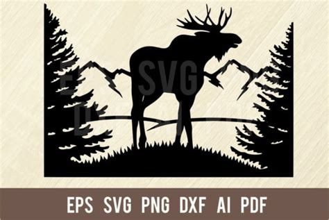 Elk Moose Wildlife Stencils Svg Graphic By Signreadydclipart