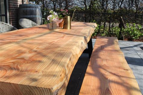 Boomstam Tuintafel Douglas Hout Stel Zelf Samen Robustiek Wonen