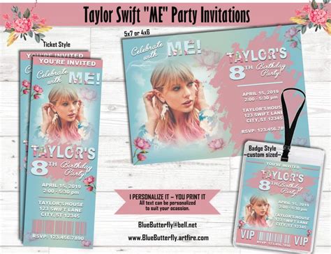 Taylor Swift Me Party Invitations Printable Digital Files In 2019 Minion Party Invitations