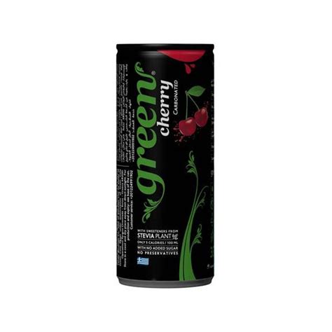 Green Cherry Carbonated Stevia Sweetened Soda Drink 330ml Beverage