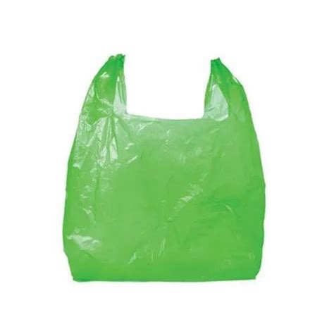 Green Plain U Cut Polythene Carry Bag Packaging Type Packet At Rs