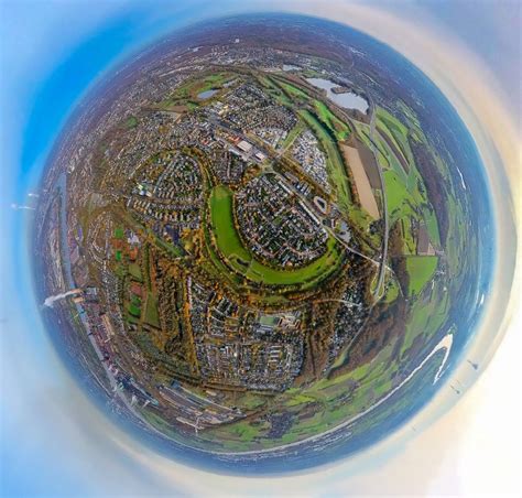 Duisburg Aus Der Vogelperspektive Fish Eye Perspektive Wohngebiet Im