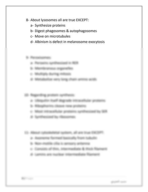 Solution Cytology Mcq Answers Are Included Studypool