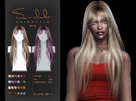 The Sims Resource Long Straight Hairstyle Marie051122 By S CLUB