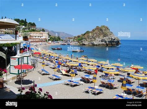 Taormina Sicily Beach Mazzaro Beach Stock Photos & Taormina Sicily ...