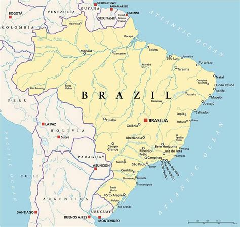 Mapas De Brasil Mapas Pol Ticos F Sicos Mudos Para Descargar The