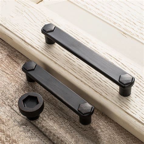 Zenhosit Vintage Zinc Alloy Black Coffee Door Handles For Kitchen