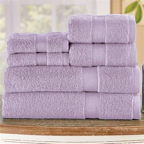 Collections Etc Zero Twist Bath Towel Set Set Of 6 Lavender In 2024