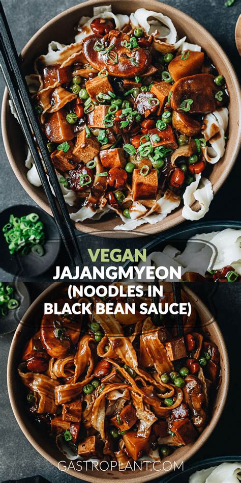 Vegan Jajangmyeon Korean Black Bean Sauce Noodles Gastroplant