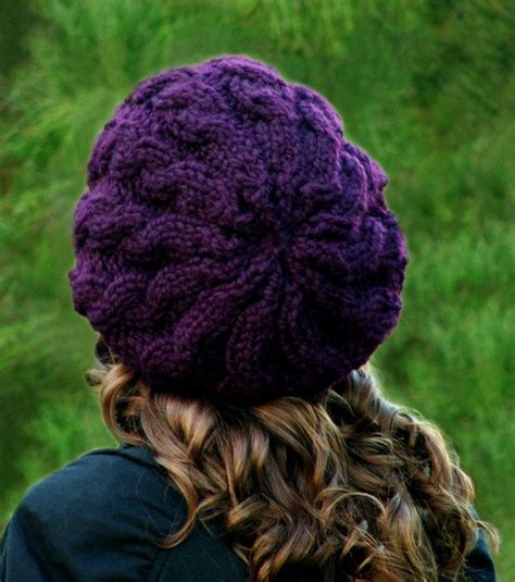 Knitting Pattern Adult Slouchy Cables Hat By Creatiknit On Etsy Knitted