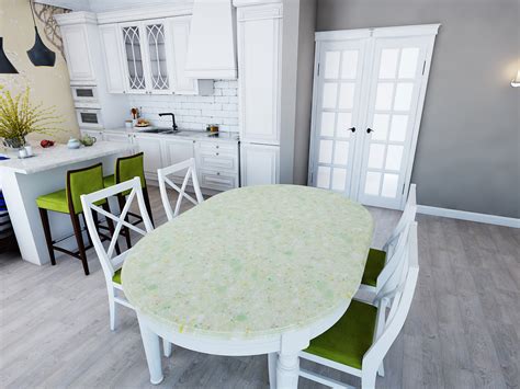 Стол для кухни из искусственного камня овальной формы купить в Москве ...