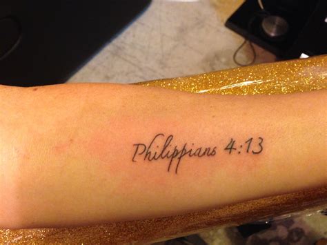 Philippians 4 13 Tattoo Forearm