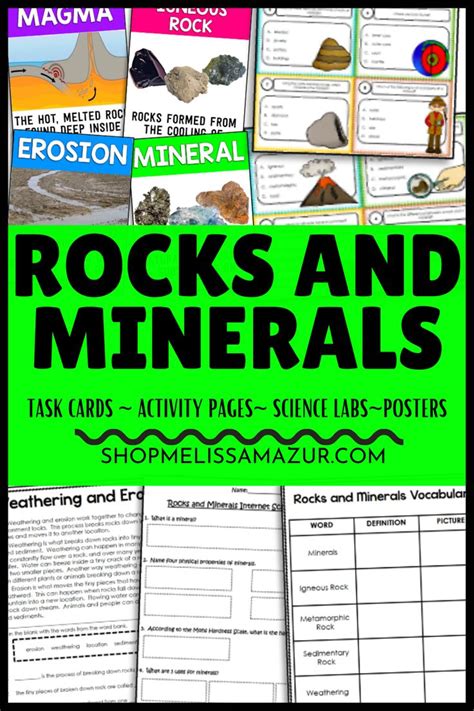 This Rocks And Minerals Unit Contains Reading Passages With Comprehension Questions Activities