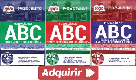 Processo Seletivo Fundação do ABC 2018 Apostilas Preparatórias para