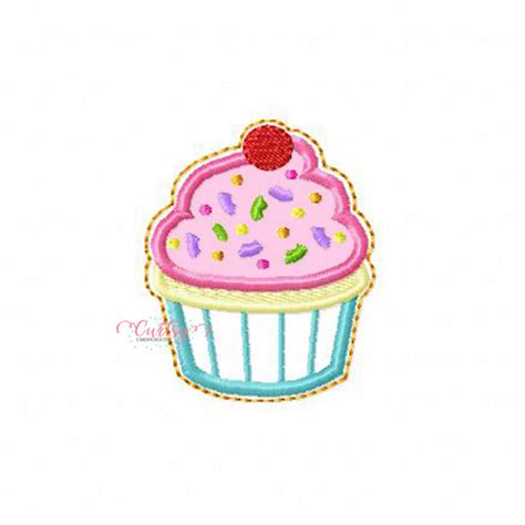 Cupcake Feltie Embroidery Design Curtsy Embroidery