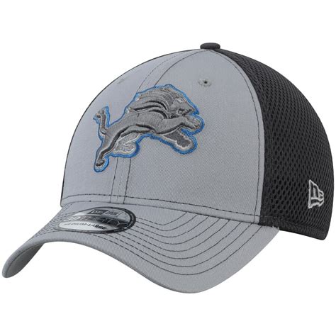 Mens New Era Gray Detroit Lions Neo 39thirty Flex Hat