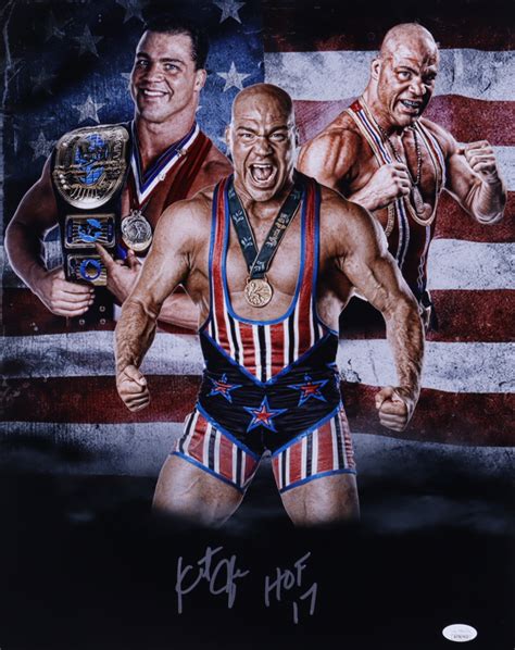 Kurt Angle Signed 16x20 Photo Inscribed HOF 2017 JSA COA Pristine