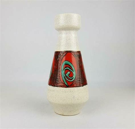 Vintage White And Red Dumler Und Breiden Keramik Vase West