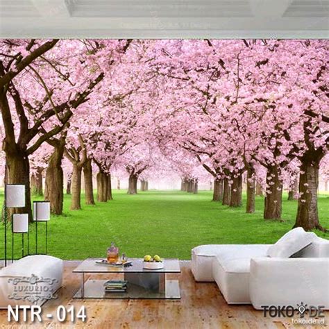 Jual Wallpaper Custom 3d Pohon Sakura Walpaper Hiasan Dinding