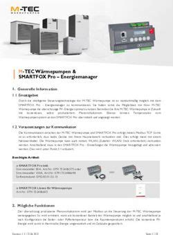 M TEC Wärmepumpen SMARTFOX Pro Energiemanager Generelle Information