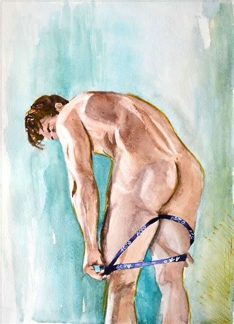 Butt Painting Male Nude Original Art Sexual Art Naked Man Ar Inspire