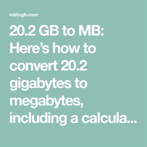 202 Gb To Mb Heres How To Convert 202 Gigabytes To Megabytes