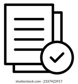 Document Approved Request Icon Outline Document Stock Vector Royalty