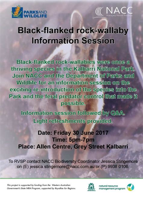 Black-flanked rock-wallaby Information Session - NACC - Northern Agricultural Catchments Council