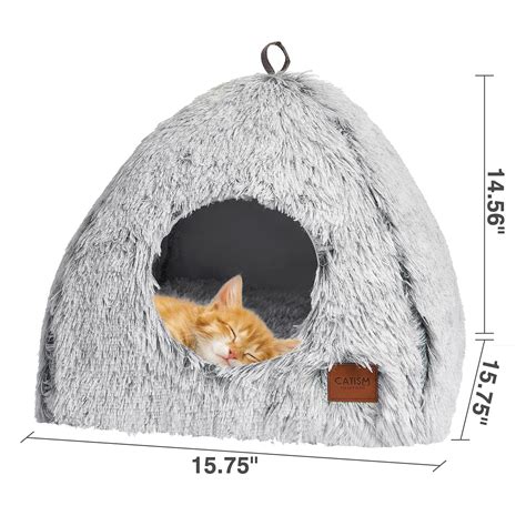 Catism Cat Bed Cat Cave For Indoor Cats Ultra Soft Cat Dome Self