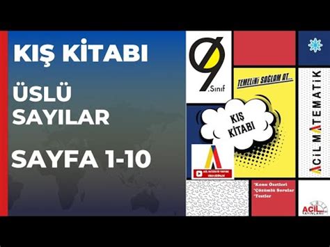 ACİL YAYINLARI 9 SINIF KIŞ FASİKÜLÜ Üslü Sayılar Sf 1 10 YouTube