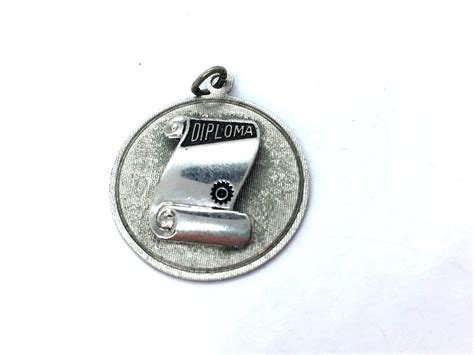 Beau Vintage Sterling Silver Graduation Diploma Charm Necklace Pendant