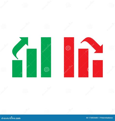 Stellen Sie Dem Diagramm Das Nach Oben Und Nach Unten In Der Grünen Und Roten Farbe