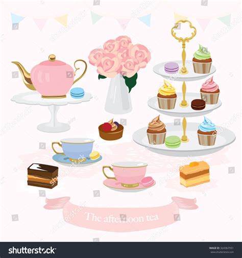 Afternoon Tea Clipart Set Clip Art Set, Vintage Tea Party,, 42% OFF