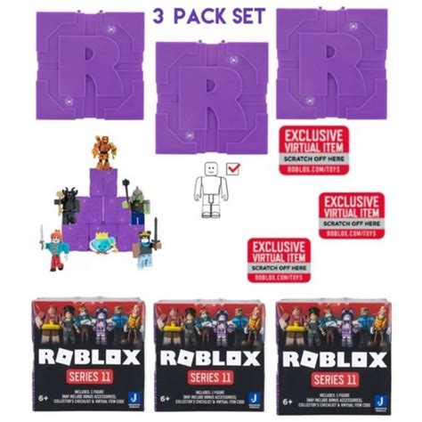 Toys 222 Roblox Action Figure Collection Series 11 Purple Mystery Blind Box Cube 3pk Poshmark