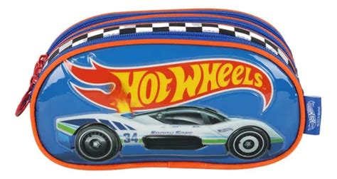Estojo Triplo Escolar Meninos Hot Wheels Ei41505 Frete grátis