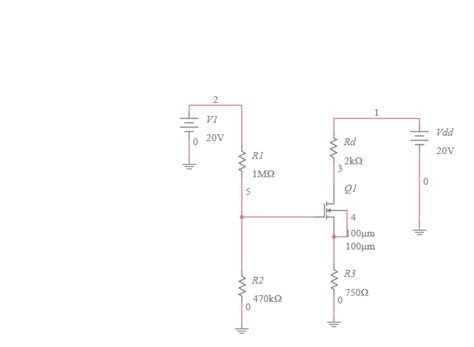 E Mosfet Voltage Divider Bias Circuit Multisim Live