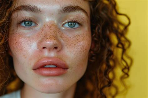 Premium Photo Woman With Freckles Closeup