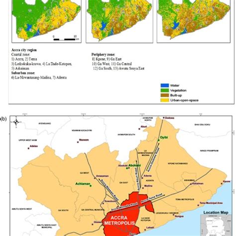 A Map Showing Built Up Area In Accra City Region Including Gama In Download Scientific