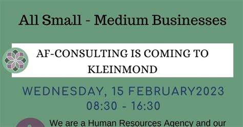 15 February 2023 Af Consulting Is Coming To Kleinmond Af Consulting