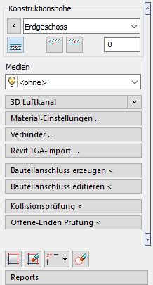 Details zum Konfigurieren und Einfügen von 2D und 3D Luftkanälen