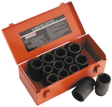 Sealey Ak Impact Metric Af Socket Set Piece Deep Drive From