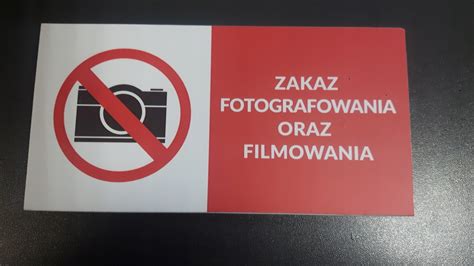 Tabliczka Pcv Zakaz Fotografowania Oraz Filmowania