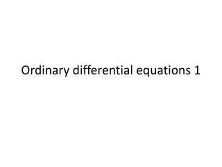 Ppt Part Ordinary Differential Equations Odes Powerpoint