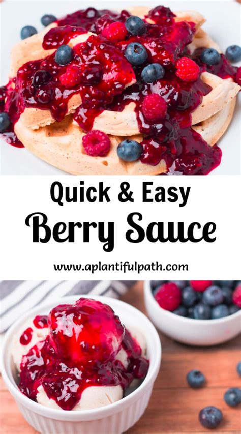 Easy 4 Ingredient Berry Sauce - A Plantiful Path