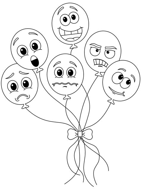 Dibujo De Globos De Emociones Para Colorear Dibujos Para Colorear