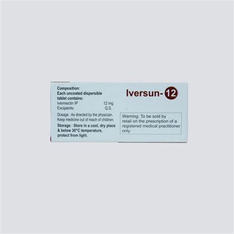 Iversun Iversun Ivermectin Tablets Mg Mg At Rs Stripe In