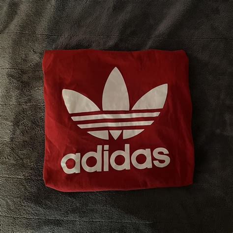 Red Adidas T Shirt No Tags But Fits Like An Xl Depop