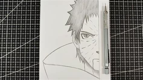 Anime Drawing How To Draw Obito Half Face Naruto Step By Step