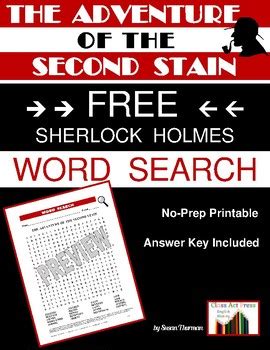 Sherlock Holmes The Adventure Of The Second Stain Word Search Free