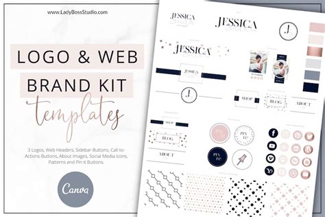 Website Branding Kit Canva Template Canva Logo Diy Logo Etsy